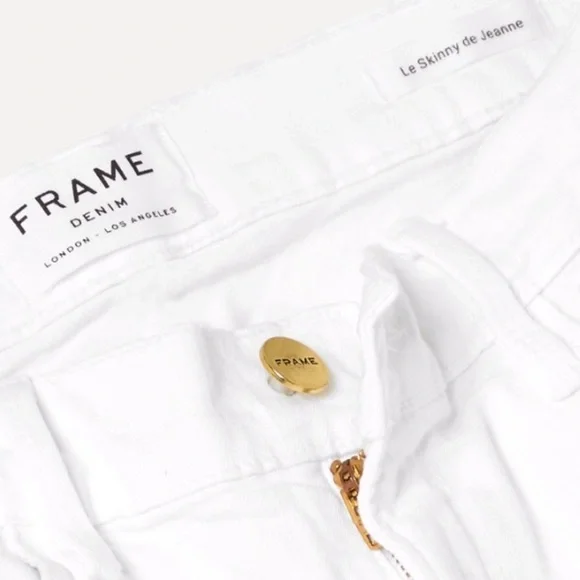 FRAME Le Skinny White Blanc Jeans zz - Picture 6 of 16
